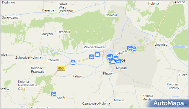 mapa Zamłynie gmina Tyszowce, Zamłynie gmina Tyszowce na mapie Targeo