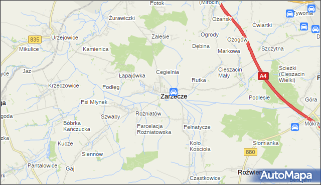 mapa Zarzecze powiat przeworski, Zarzecze powiat przeworski na mapie Targeo