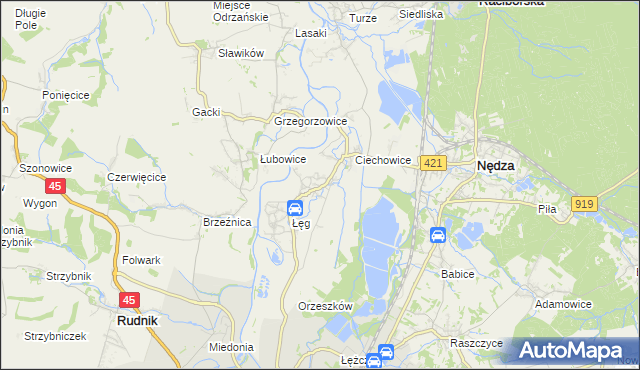 mapa Zawada Książęca, Zawada Książęca na mapie Targeo
