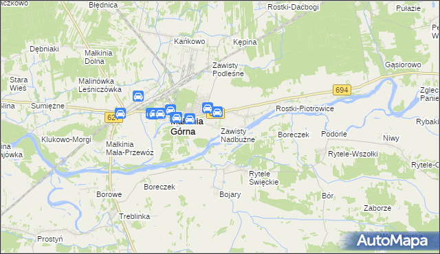 mapa Zawisty Nadbużne, Zawisty Nadbużne na mapie Targeo