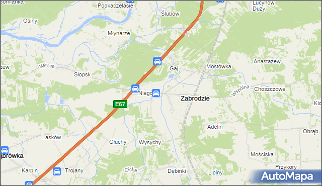 mapa Zazdrość gmina Zabrodzie, Zazdrość gmina Zabrodzie na mapie Targeo