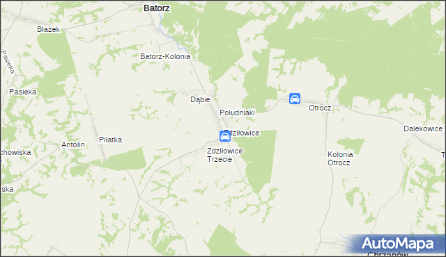 mapa Zdziłowice, Zdziłowice na mapie Targeo