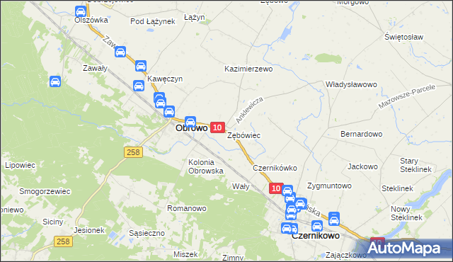 mapa Zębówiec, Zębówiec na mapie Targeo