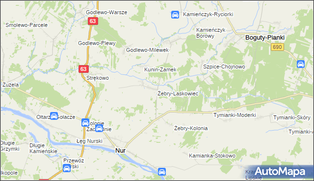 mapa Żebry-Laskowiec, Żebry-Laskowiec na mapie Targeo