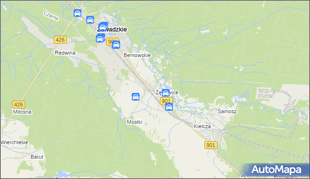 mapa Żędowice, Żędowice na mapie Targeo