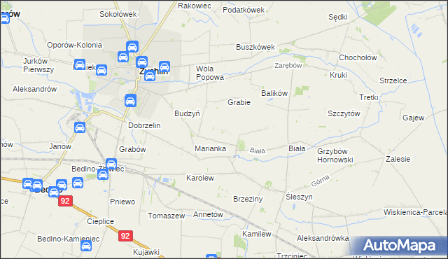 mapa Zgoda gmina Żychlin, Zgoda gmina Żychlin na mapie Targeo
