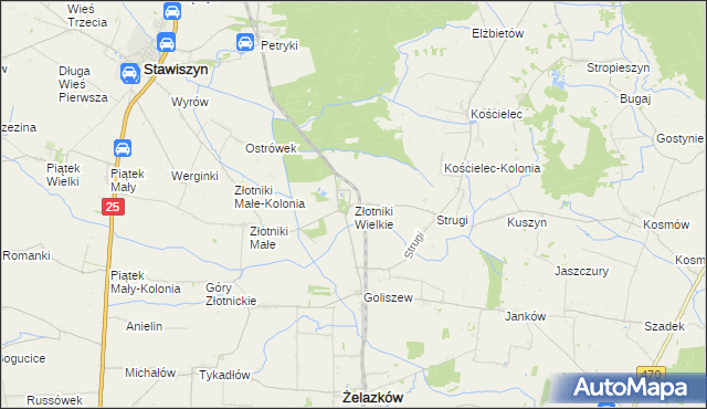 mapa Złotniki Wielkie, Złotniki Wielkie na mapie Targeo