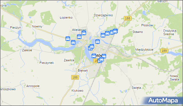 mapa Złotów, Złotów na mapie Targeo