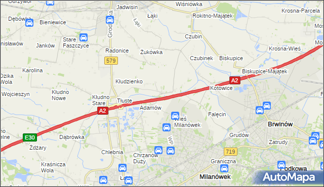 mapa Żuków gmina Grodzisk Mazowiecki, Żuków gmina Grodzisk Mazowiecki na mapie Targeo