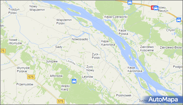 mapa Zyck Polski, Zyck Polski na mapie Targeo