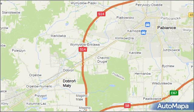 mapa Chechło Drugie, Chechło Drugie na mapie Targeo