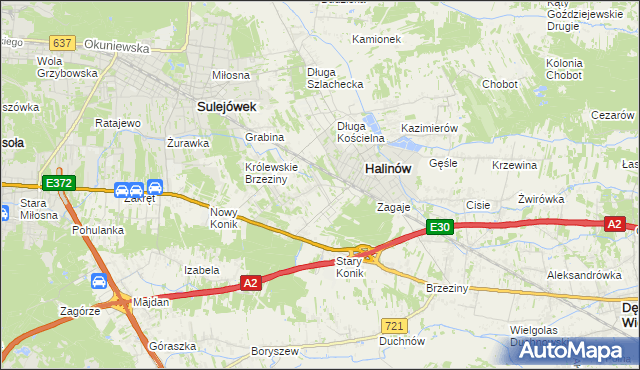 mapa Hipolitów gmina Halinów, Hipolitów gmina Halinów na mapie Targeo