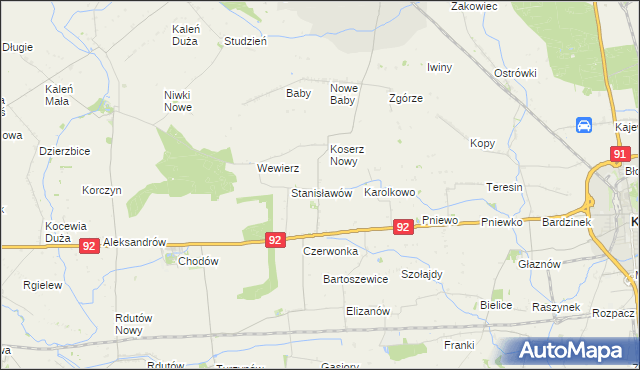 mapa Koserz, Koserz na mapie Targeo