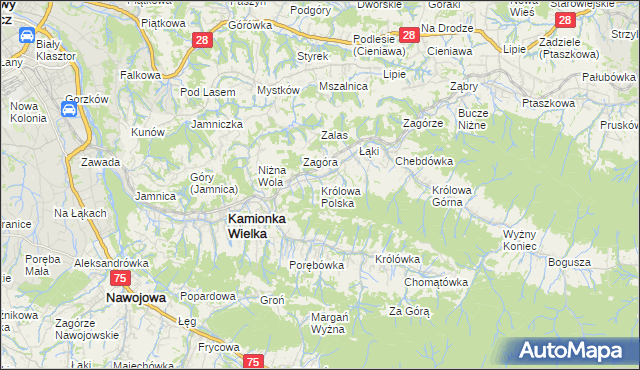 mapa Królowa Polska, Królowa Polska na mapie Targeo