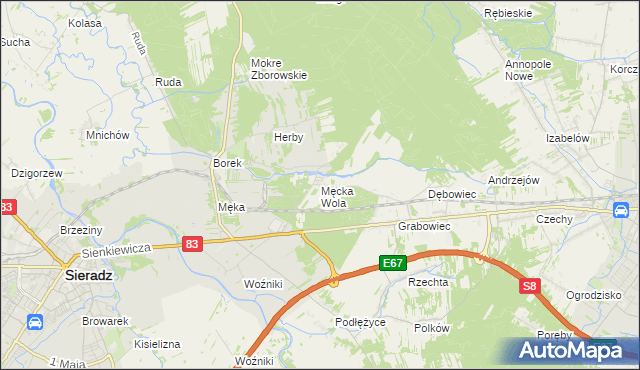 mapa Męcka Wola, Męcka Wola na mapie Targeo