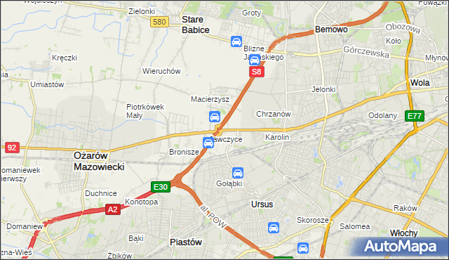 mapa Mory gmina Ożarów Mazowiecki, Mory gmina Ożarów Mazowiecki na mapie Targeo