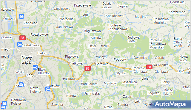 mapa Paszyn, Paszyn na mapie Targeo