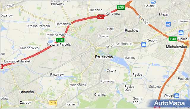 mapa Pruszków, Pruszków na mapie Targeo