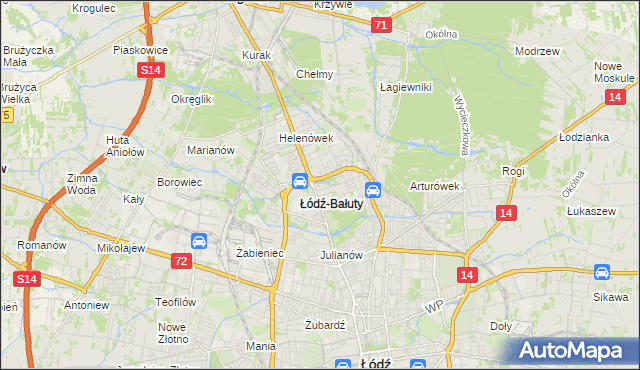 mapa Radogoszcz gmina Łódź, Radogoszcz gmina Łódź na mapie Targeo