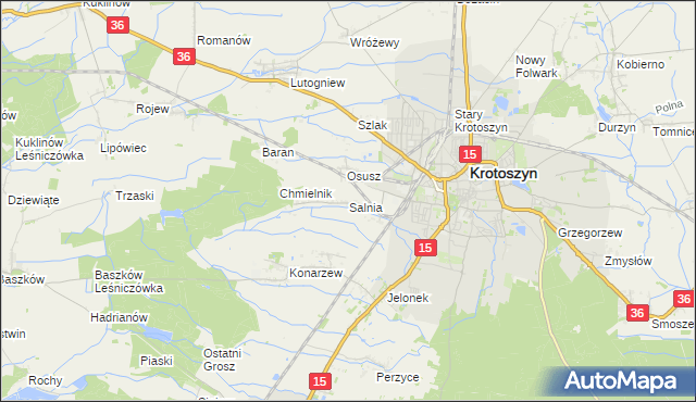 mapa Salnia, Salnia na mapie Targeo