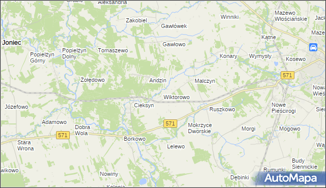 mapa Wiktorowo gmina Nasielsk, Wiktorowo gmina Nasielsk na mapie Targeo