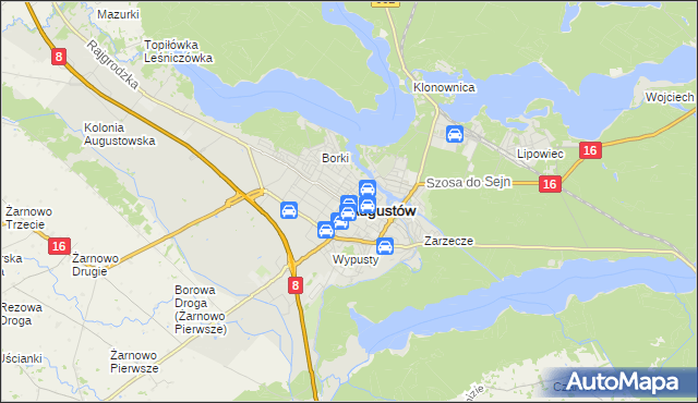 mapa Augustów, Augustów na mapie Targeo