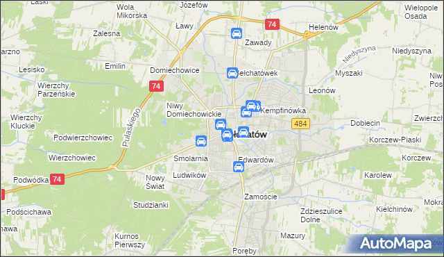 mapa Bełchatów, Bełchatów na mapie Targeo