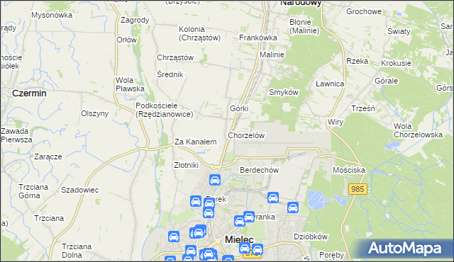 mapa Chorzelów, Chorzelów na mapie Targeo