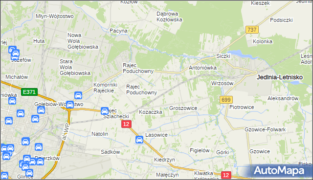 mapa Dawidów gmina Jedlnia-Letnisko, Dawidów gmina Jedlnia-Letnisko na mapie Targeo