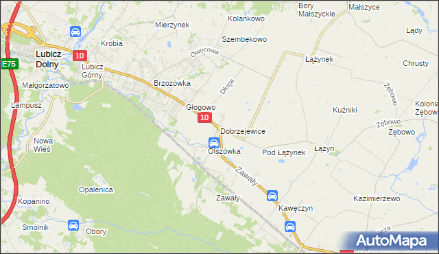 mapa Dobrzejewice, Dobrzejewice na mapie Targeo