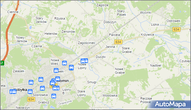 mapa Duczki, Duczki na mapie Targeo