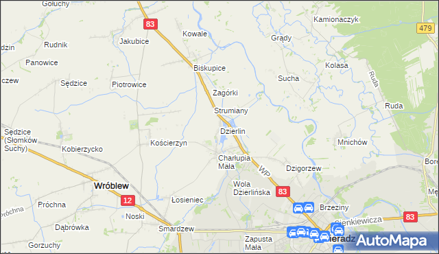 mapa Dzierlin, Dzierlin na mapie Targeo