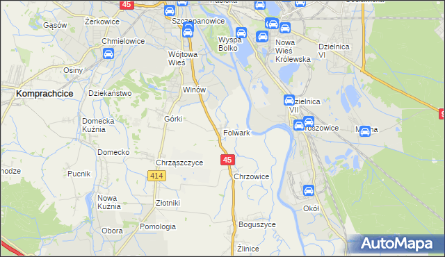 mapa Folwark gmina Prószków, Folwark gmina Prószków na mapie Targeo