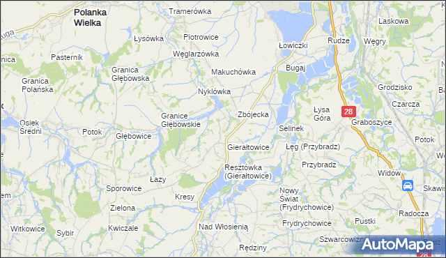mapa Gierałtowiczki, Gierałtowiczki na mapie Targeo