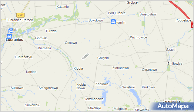 mapa Gołębin, Gołębin na mapie Targeo