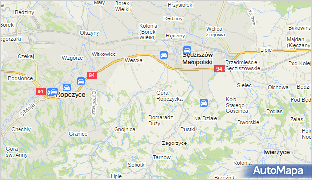 mapa Góra Ropczycka, Góra Ropczycka na mapie Targeo