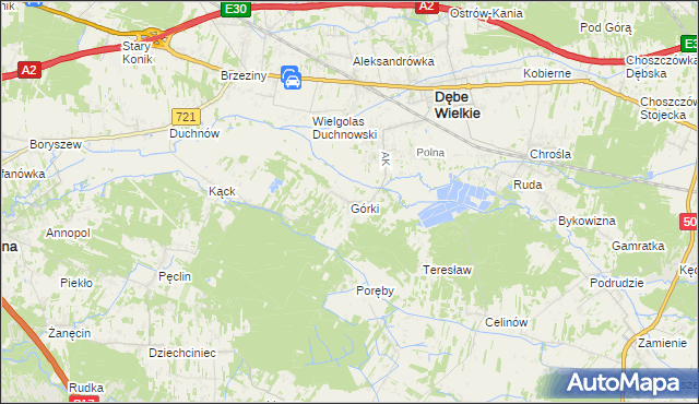 mapa Górki gmina Dębe Wielkie, Górki gmina Dębe Wielkie na mapie Targeo