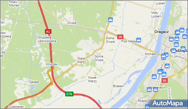 mapa Górna Grupa, Górna Grupa na mapie Targeo