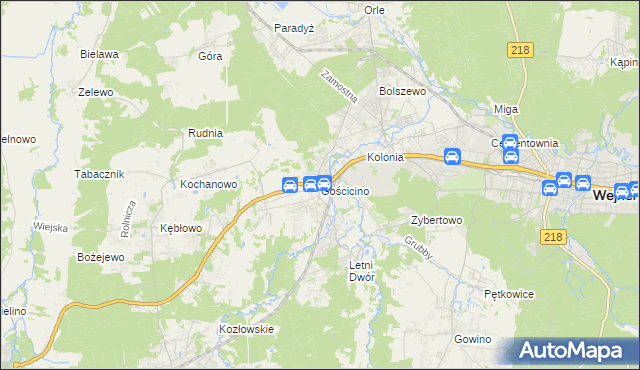 mapa Gościcino, Gościcino na mapie Targeo