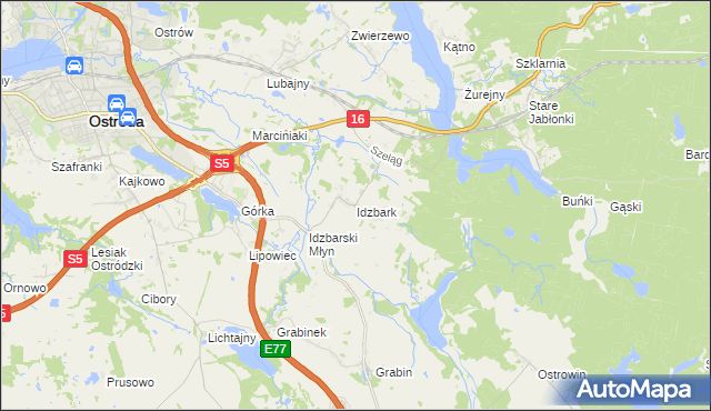 mapa Idzbark, Idzbark na mapie Targeo