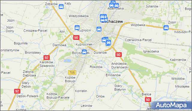 mapa Janówek Duranowski, Janówek Duranowski na mapie Targeo