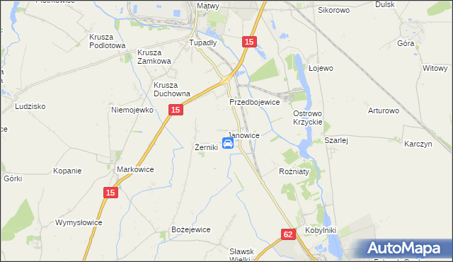 mapa Janowice gmina Kruszwica, Janowice gmina Kruszwica na mapie Targeo