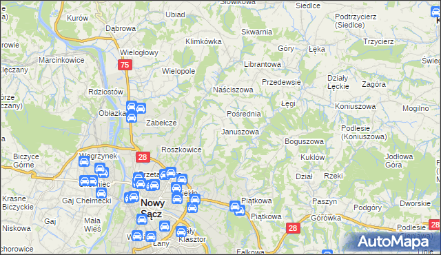 mapa Januszowa, Januszowa na mapie Targeo