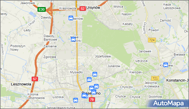 mapa Józefosław, Józefosław na mapie Targeo