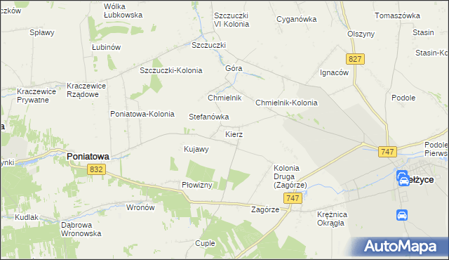 mapa Kierz gmina Bełżyce, Kierz gmina Bełżyce na mapie Targeo