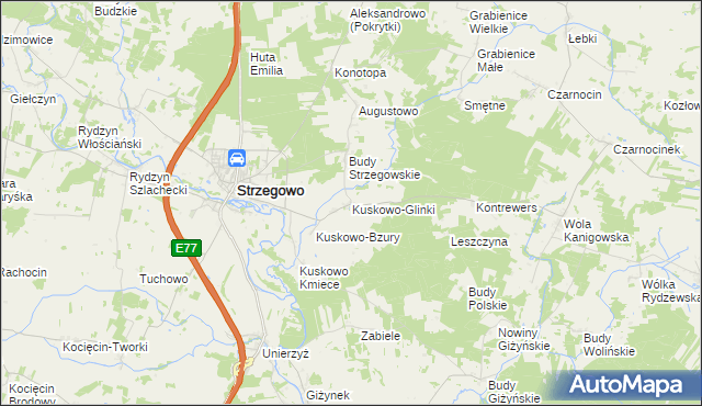mapa Kuskowo-Glinki, Kuskowo-Glinki na mapie Targeo