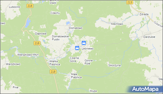 mapa Leśniewo gmina Puck, Leśniewo gmina Puck na mapie Targeo