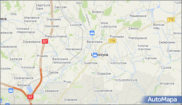 mapa Luborzyca, Luborzyca na mapie Targeo