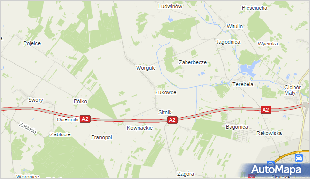 mapa Łukowce, Łukowce na mapie Targeo