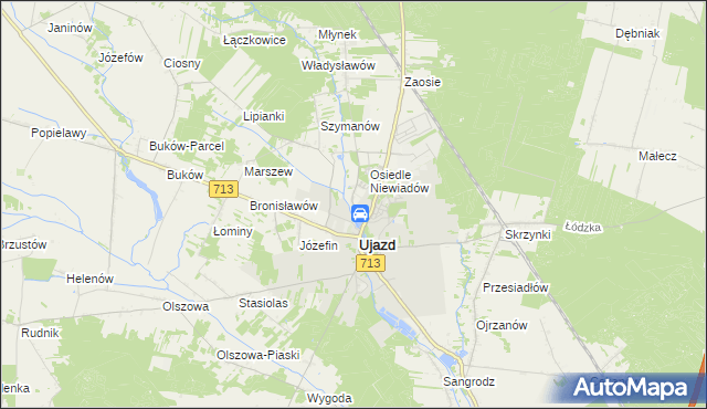 mapa Mącznik gmina Ujazd, Mącznik gmina Ujazd na mapie Targeo